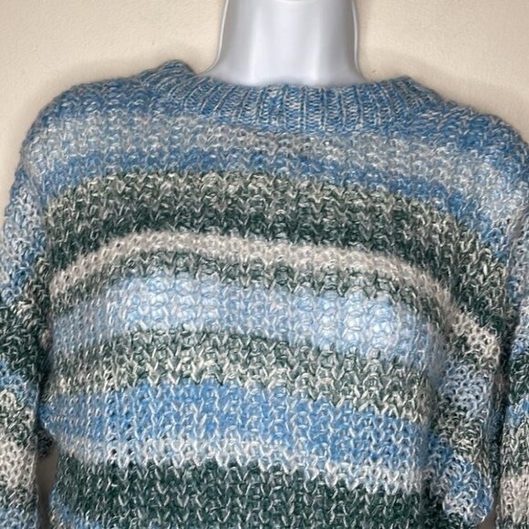 aeo Oversized Chunky Knit Blue Striped Sweater Size XS - Picture 4 of 7